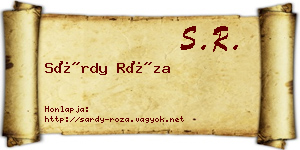 Sárdy Róza névjegykártya